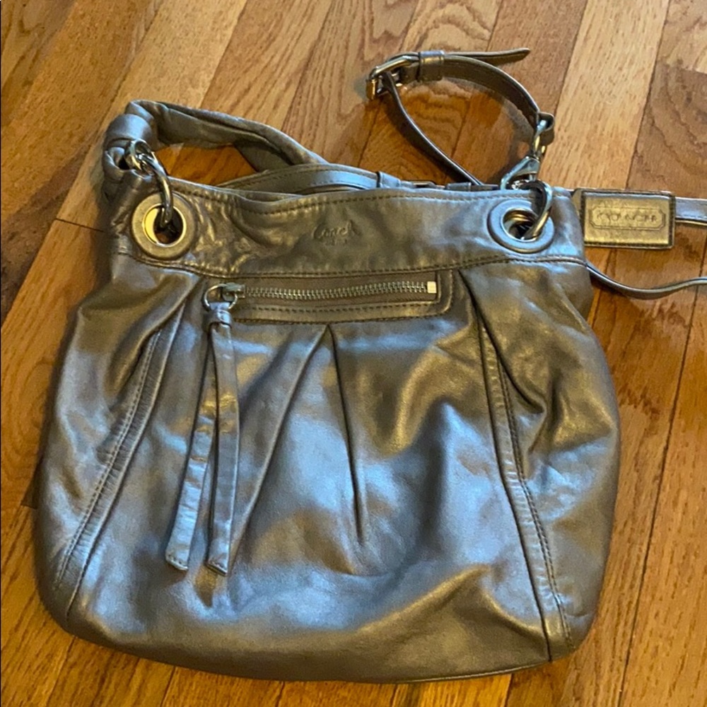 Coach Metallic Silver Crossbody